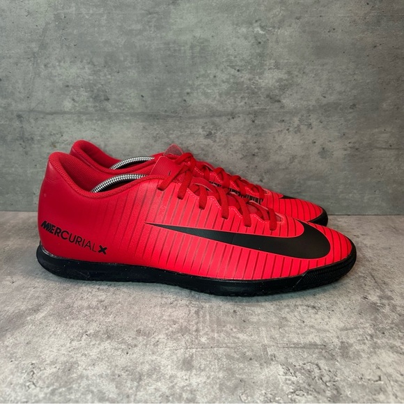 Nike Mercurial X Indoor Soccer Shoes 831970-616 - mens sz 10 - red/black - Picture 1 of 7